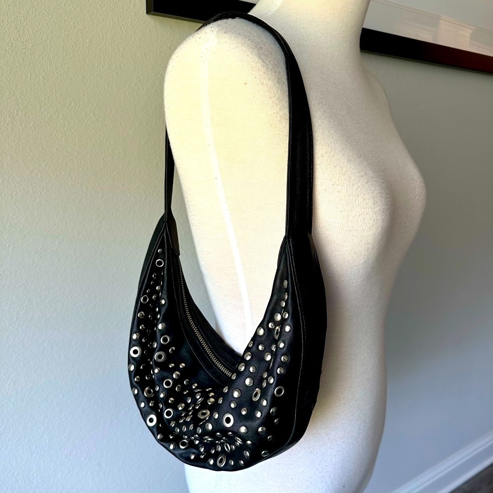 Genuine leather & studded bag